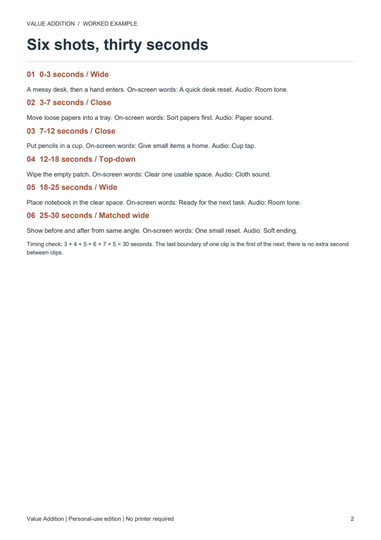 Actual working page 2 of the free creator-storyboard-kit sample